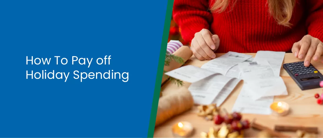 How To Pay off Holiday Spending - Woman with a calculator and receipts
